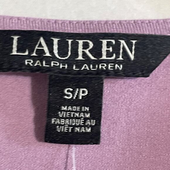 Lauren Ralph Lauren Purple White Striped Slim Fit Cotton Top Womens Large - Picture 7 of 12